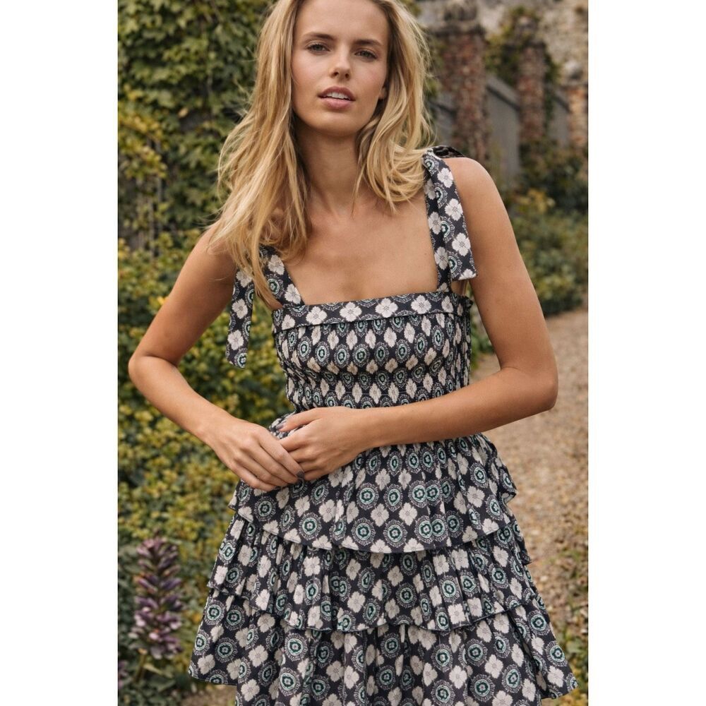 Hunter Bell Sierra Dress in London Rain, $466 Sz 10